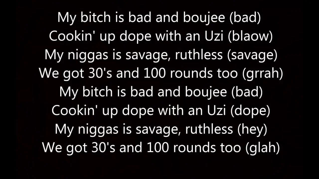 Migos Bad and Boujee Lyrics in English | QzLyrics bad and boujee lyrics