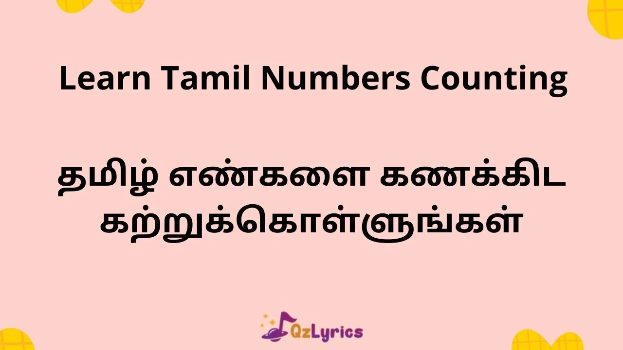 Learn Tamil Numbers Counting From 1 to 100 With Pronunciation tamil numbers counting