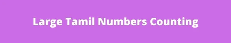 Learn Tamil Numbers Counting From 1 to 100 With Pronunciation Large Tamil Numbers